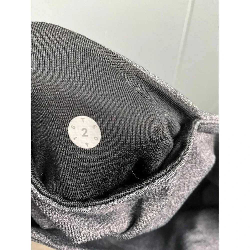 Lululemon Size 2 Heathered Black Charcoal Gray High Rise Full Length Leggings